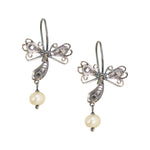 Dragonfly Silver Filigree Earrings from Oaxaca
