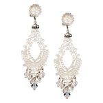 Swarovski White Crystal Pendant Earrings by DUBLOS