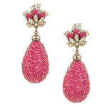 Crystal Rose Tear Drop Earrings by DUBLOS