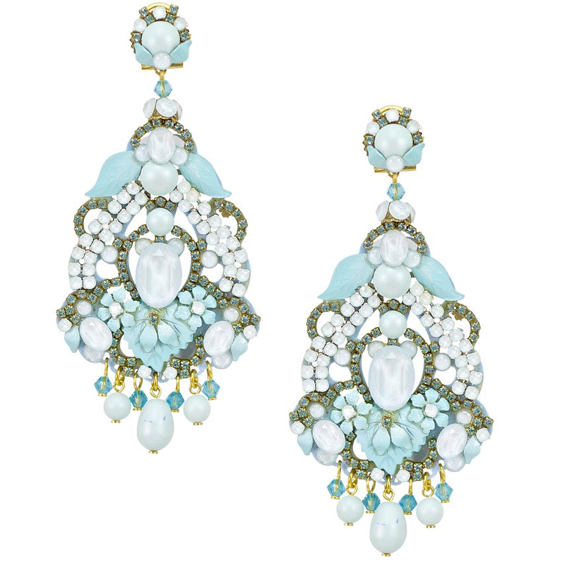 Elegant Ice Blue Sparkling Drop Earrings by DUBLOS