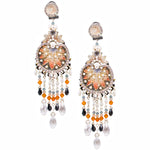 Pearl and Sparkle Chandelier Drop Earrings by DUBLOS