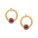 Elegant Small Garnet Post Earrings
