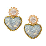 Embroidered Mexican Heart Earrings