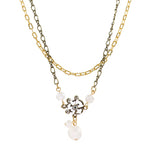 Flower and Pearl Necklace by Eric et Lydie