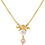 White Flower Pendant Necklace by Eric et Lydie