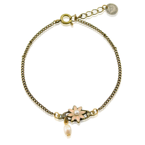 Flower and Pearl Bracelet by Eric et Lydie