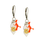 Shell, Coral and Pearl Earrings  by Eric et Lydie