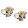 Butterfly and Flower Pearl Post Earrings by Eric et Lydie