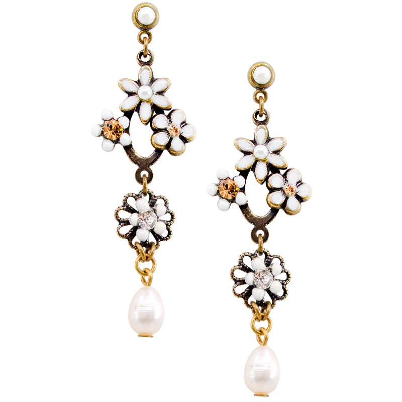 Whimsical Drop Flower Post Earrings by Eric et Lydie