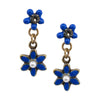 Drop Flower Post Earrings by Eric et Lydie - Navy Blue