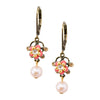 Drop Pearl and Flower Earrings by Eric et Lydie
