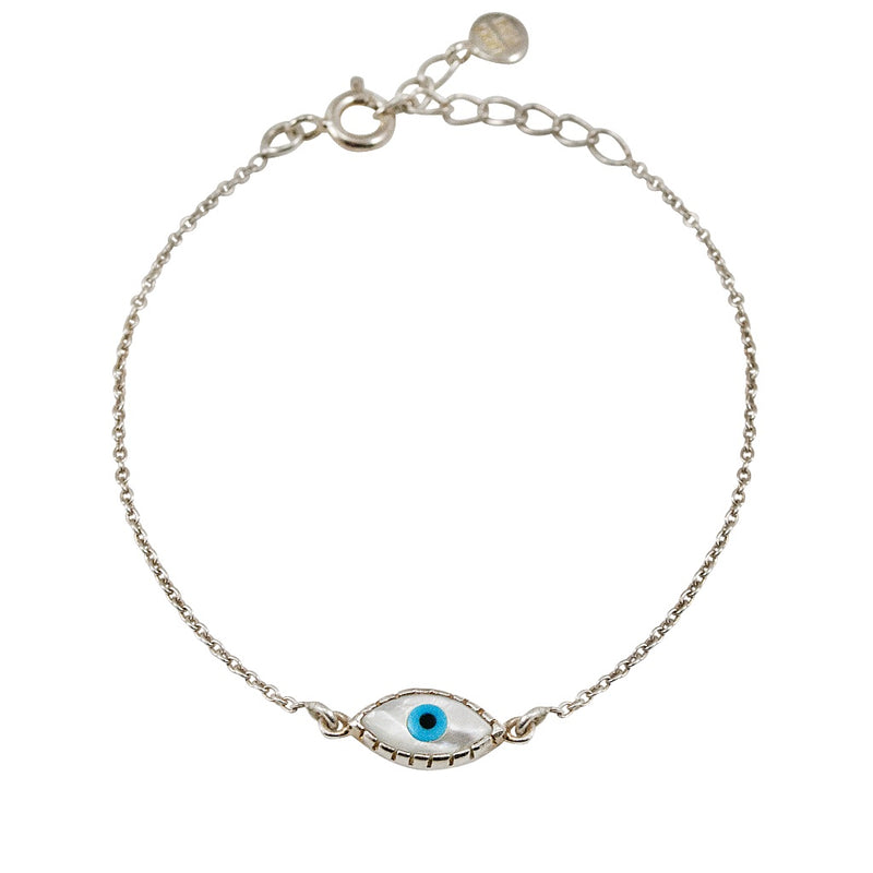 Mother of Pearl Evil Eye SilverBracelet