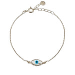 Mother of Pearl Evil Eye SilverBracelet