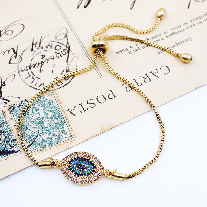 Evil Eye Gold Plated Sterling Silver Tennis Bracelet