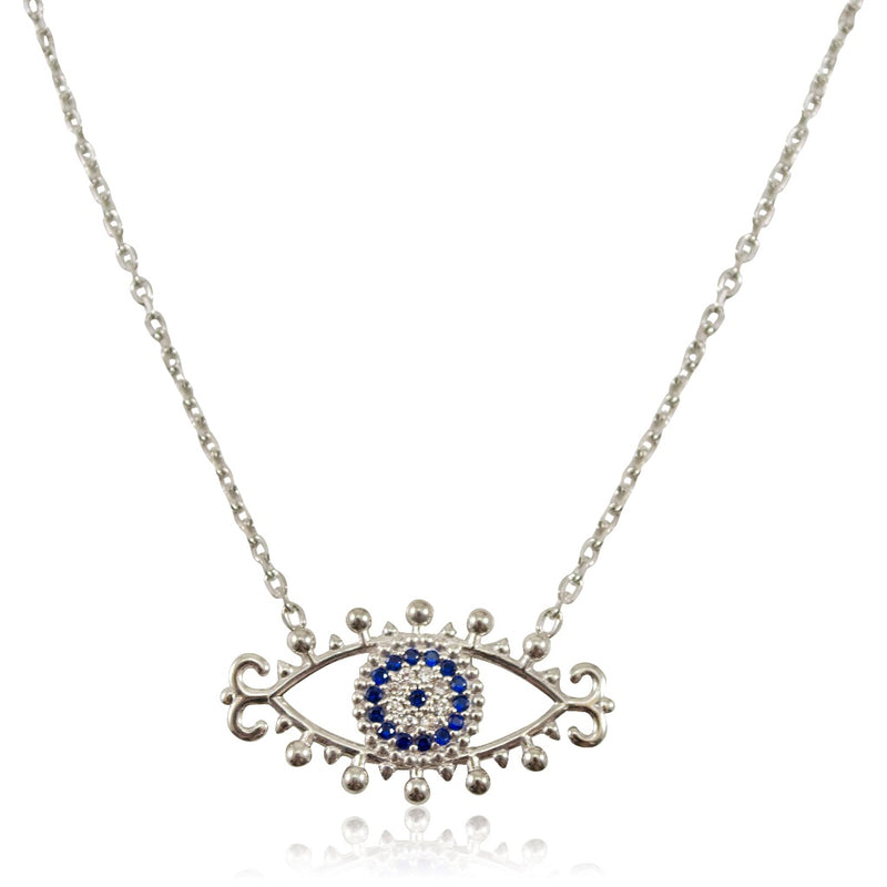 Evil Eye Sterling Silver Pendant Necklace