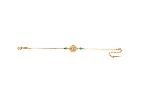 Delicate Gold Hematite and Green Jasper Bracelet by Satellite Paris