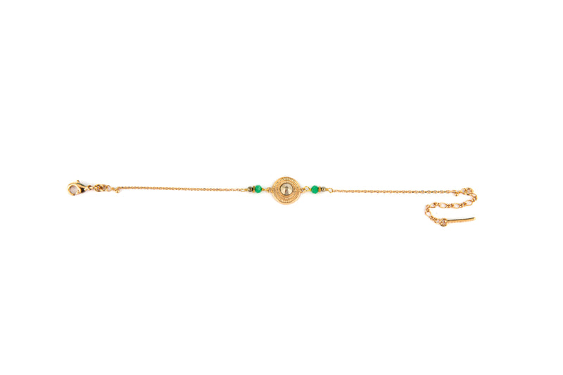 Delicate Gold Hematite and Green Jasper Bracelet by Satellite Paris