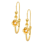 Flower Hoop Pearl Earrings by Eric et Lydie