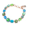 Turquoise, Jade, and Cat's Eye Floral Statement Bracelet by AMARO