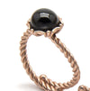 Stunning Black Spinel Cabochon Adjustable Ring