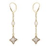 Delicate Pearl and Mother of Pearl Gold Earrings
