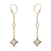 Delicate Pearl and Mother of Pearl Gold Earrings