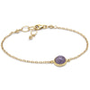 Gold Amethyst Pendant Latch Bracelet