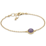 Gold Amethyst Pendant Latch Bracelet