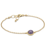 Gold Amethyst Pendant Latch Bracelet