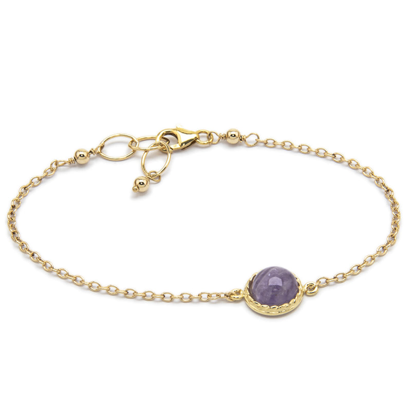 Gold Amethyst Pendant Latch Bracelet