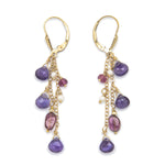 Mesmerizing Amethyst and Natural Pearl Pendant Earrings