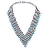 Hand Beaded Necklace - Shimmering Blue and Brown