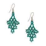 Hand Beaded Earrings - Teal