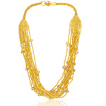 Hand Beaded Necklace - Shimmering Gold