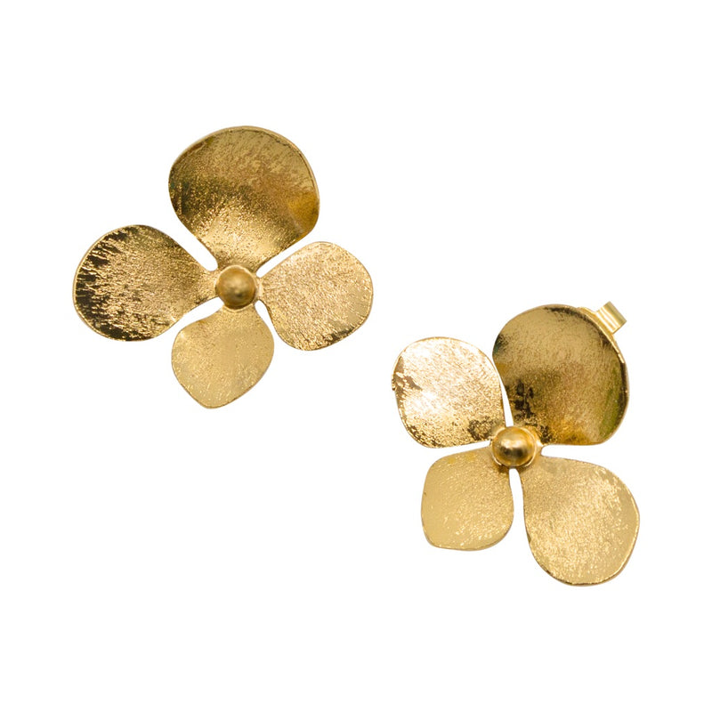 Gold Flower Post Earrings