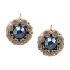 Rose Gold Onyx and Crystal Pendant Earrings by AMARO