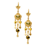 Gold and Green Swarovski Crystal Drop Earrings by AMARO