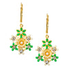 Lush Green Flower Wreath Drop Earrings by Eric et Lydie