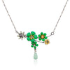 Green Flower Chain Drop Necklace by Eric et Lydie