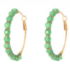 Green Agate Beaded Hoop Earrings by Satellite Paris