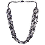 Hand Beaded Necklace - Shimmering Black and Crystal