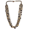 Hand Beaded Necklace - Shimmering Black and Gold
