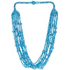 Hand Beaded Necklace - Shimmering Aqua Blue