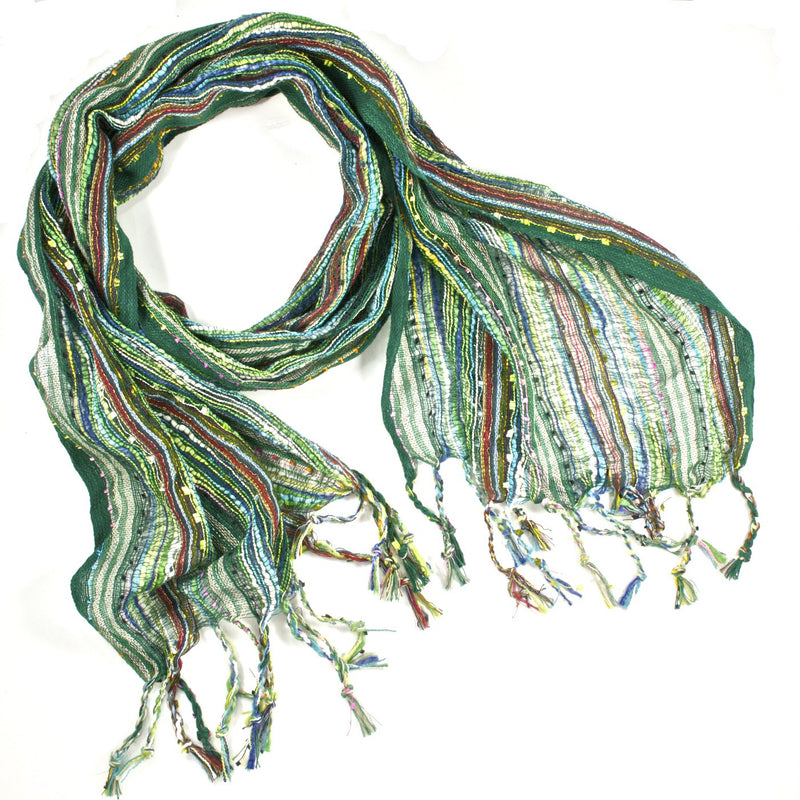 Guatemalan Handwoven Scarf - Forest Green