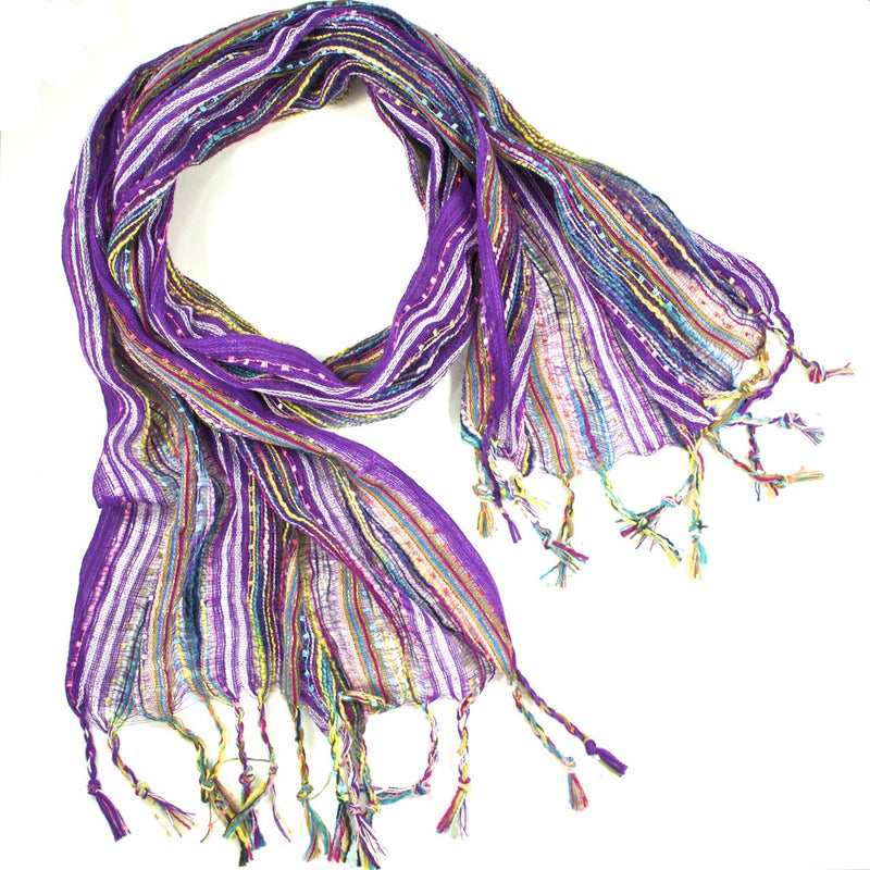 Guatemalan Handwoven Scarf - Royal Purple