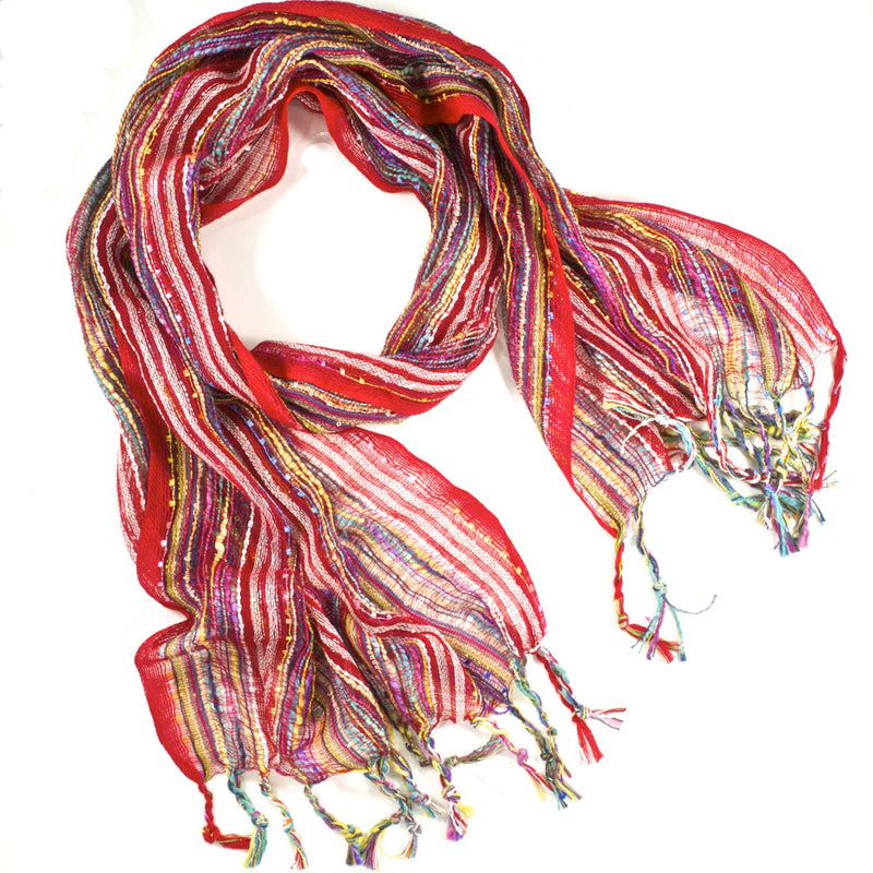 Guatemalan Handwoven Scarf - Red