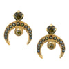 Half Moon Swarovski Crystal and Pearl Post Earrings by AMARO