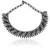 Hand Beaded Lace Bib Necklace - Black