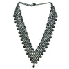 Hand Beaded Necklace - Shimmering Black and Grey