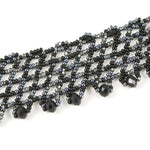 Hand Beaded Necklace - Shimmering Black and Grey